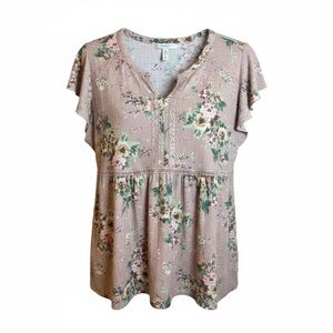 Torrid Blouse Womens Size L/XL Floral Babydoll Romantic Coquette Cottagecore